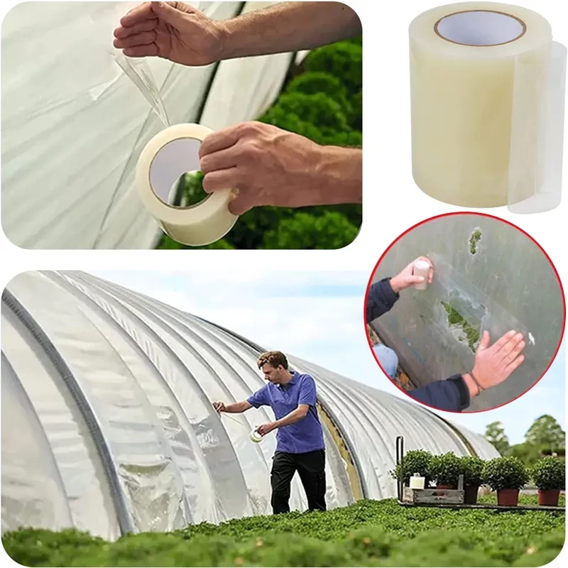 Gardening Tools Repair - 10 メートル温室フィルム修理テープ農業フィルム修理テープ UV 耐性透明庭果樹園温室保護ツール