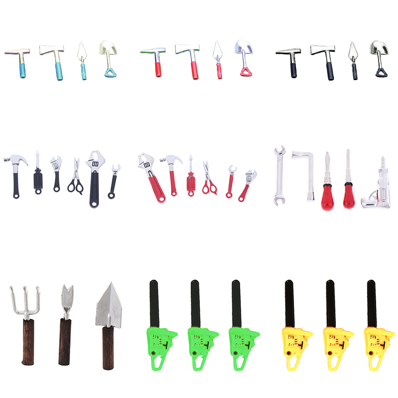 Gardening Tools Repair - 3/4/5/6本ドールハウスのミニチュア修理キットアクセサリーミニチュアハンマーレンチガーデンツールドールハウスの家具の装飾