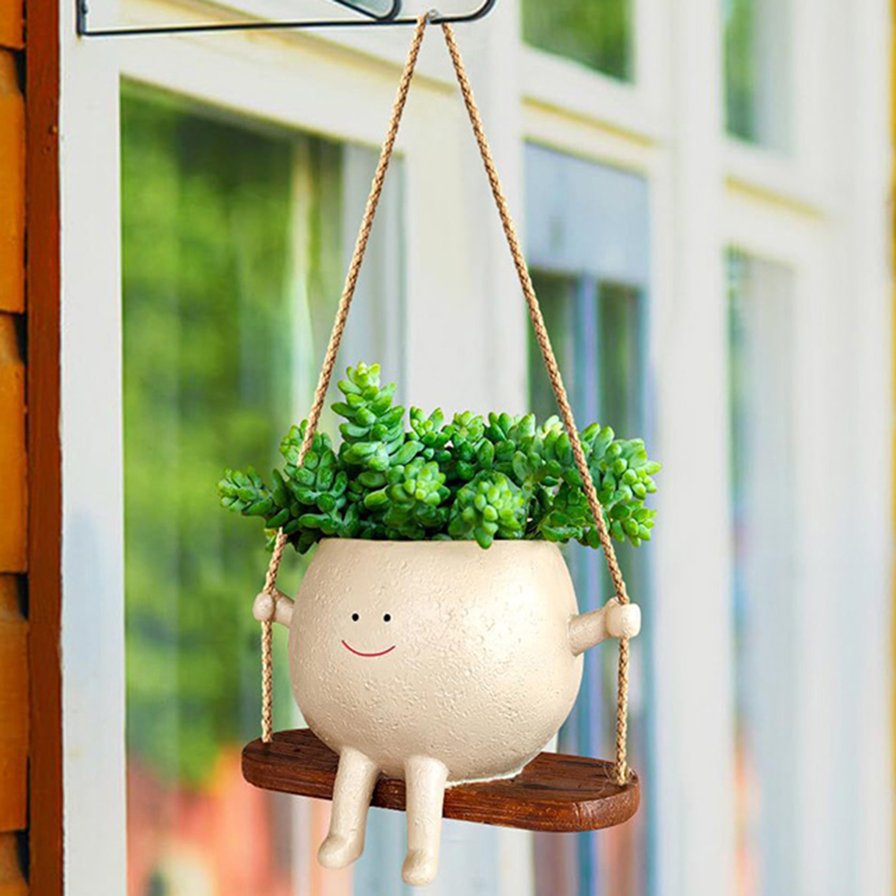 植物ハンガーバスケット 素敵なスイングフェイスプランターポッ - Hanging Planter Basket のレビューと価格