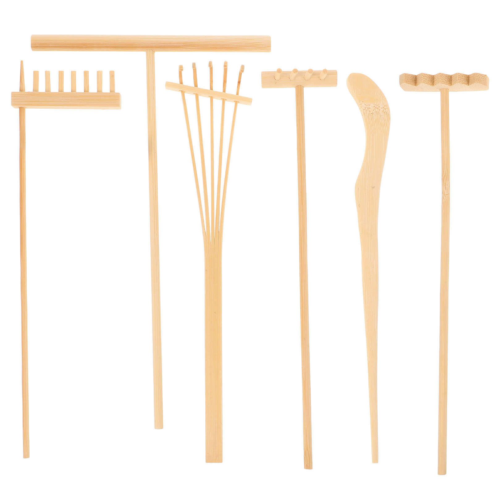 竹製熊手茶器セット、砂押しペン、ミニ盆栽園芸ツール、小型庭園 - Gardening Tools Drawing のレビューと価格