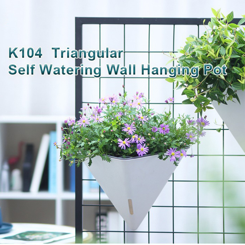ファッション三角形壁掛け植木鉢、自動給水式吊り下げプランター - Hanging Planter Basket のレビューと価格