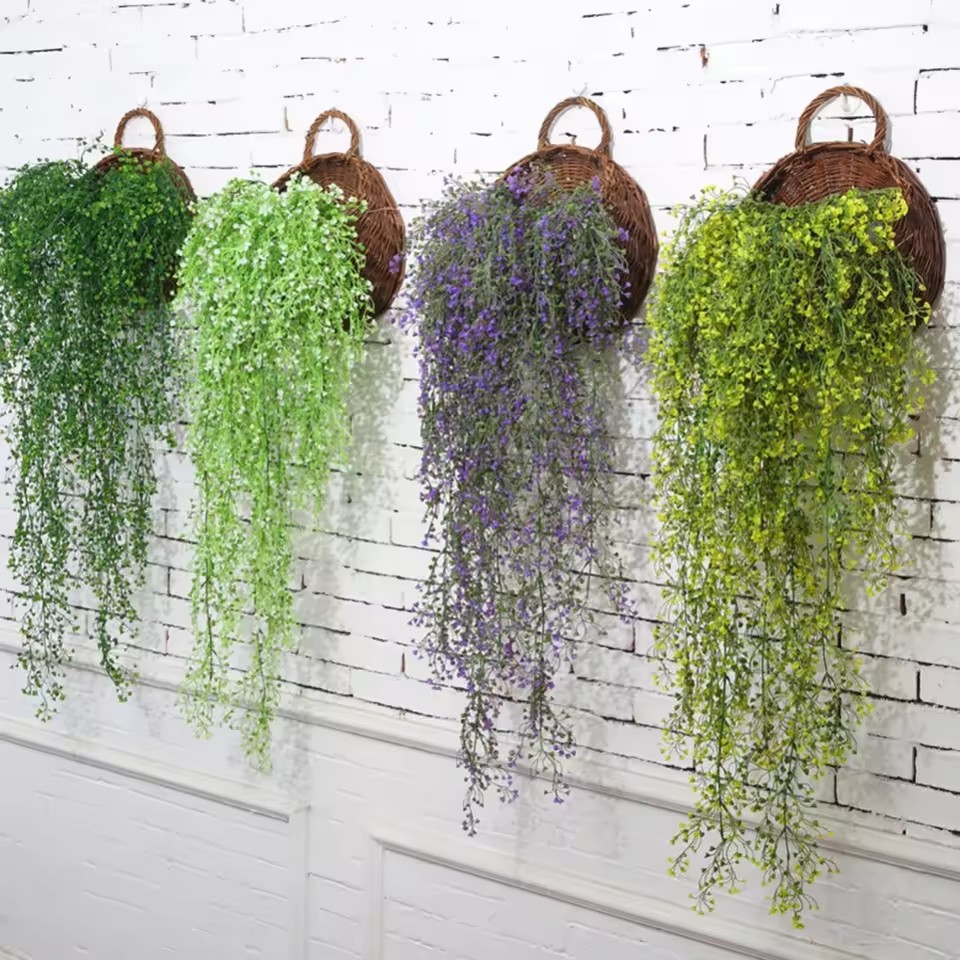 手作りの籐製フラワーポット、壁掛け式籐製バスケット、ガーデン - Hanging Planter Basket のレビューと価格