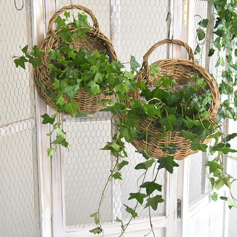 手作り籐籐フラワープランター壁掛け籐ラタムバスケット庭つるポ - Hanging Planter Basket のレビューと価格